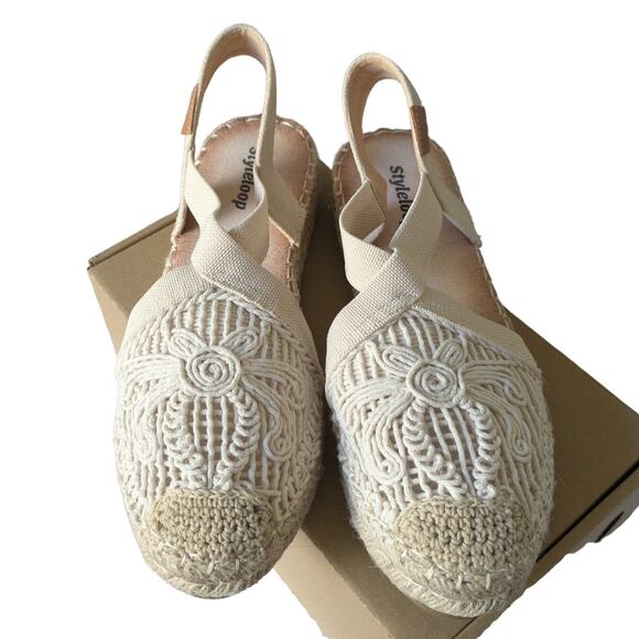 NWT Source Unknown Woven Beige Espadrilles - Size 38 - Picture 2 of 6